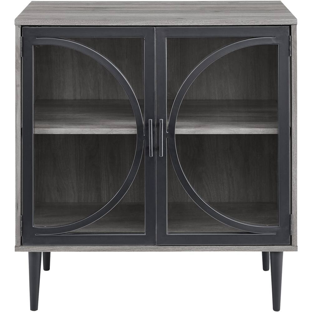 Front. Walker Edison - Industrial Accent Cabinet - Slate Gray.