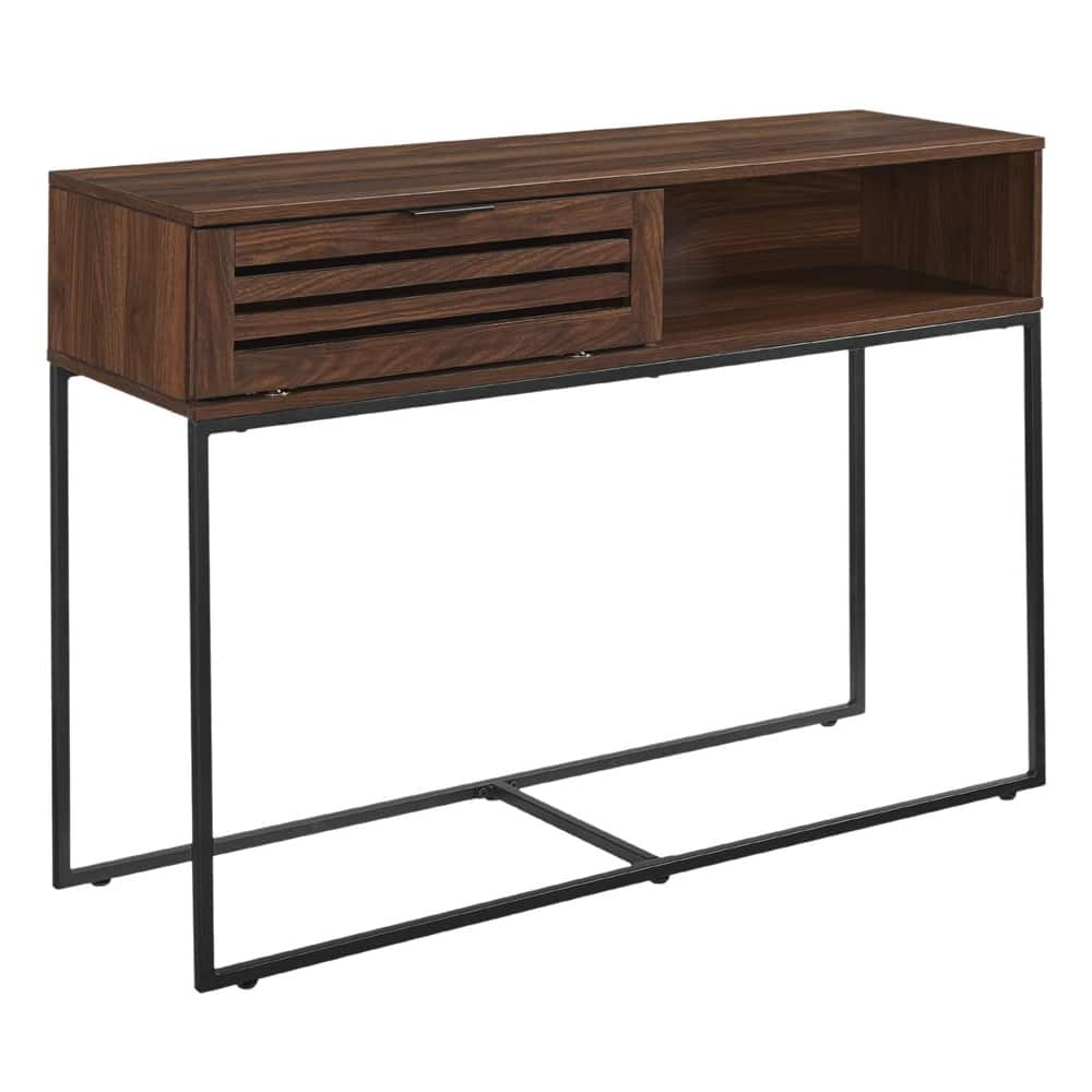 Left View: Walker Edison - Modern Entry Table - Dark Walnut