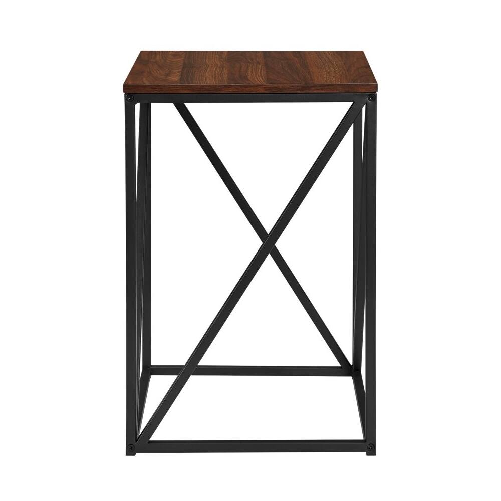 Walker Edison Modern Geometric Square Side Table BBF16GEOSTDW - Best Buy