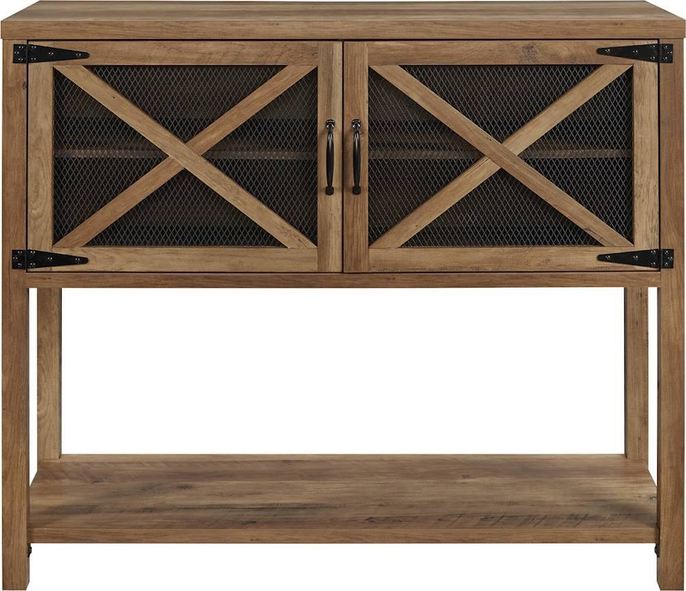 Front. Walker Edison - Industrial Buffet Sideboard - Reclaimed Barnwood.