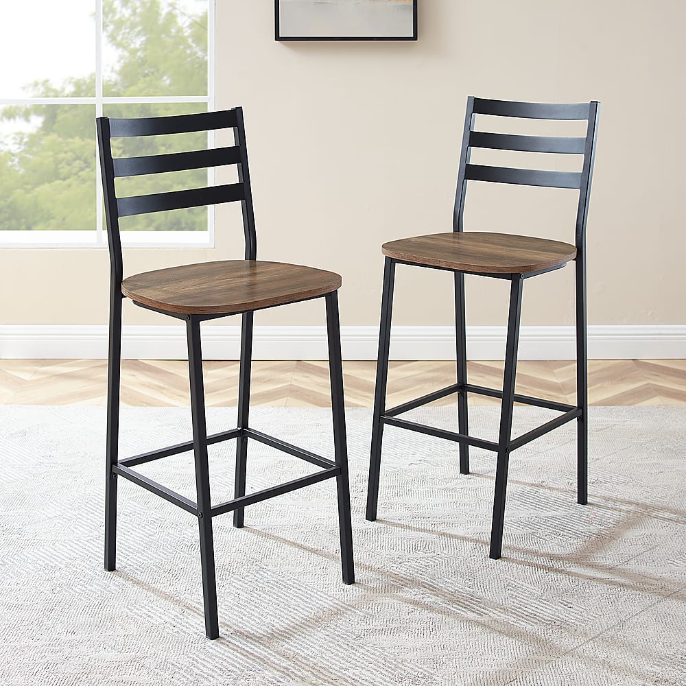 Best Buy: Walker Edison Industrial Slat-back Counter Stool (2-pack 