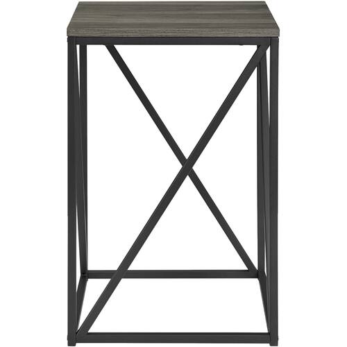 Walker Edison - Modern Geometric Square Side Table - Slate Gray