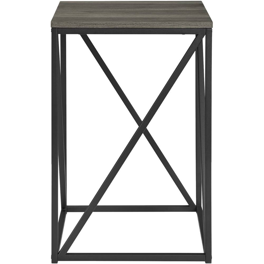 Walker Edison Modern Geometric Square Side Table Slate Gray Bbf16geostsg Best Buy