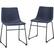Front. Walker Edison - 18" Industrial Faux Leather Dining Chairs (Set of 2) - Blue.