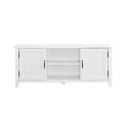Walker Edison - Modern Farmhouse TV Stand for Most TVs Up to 64" - Solid White - Front_Zoom