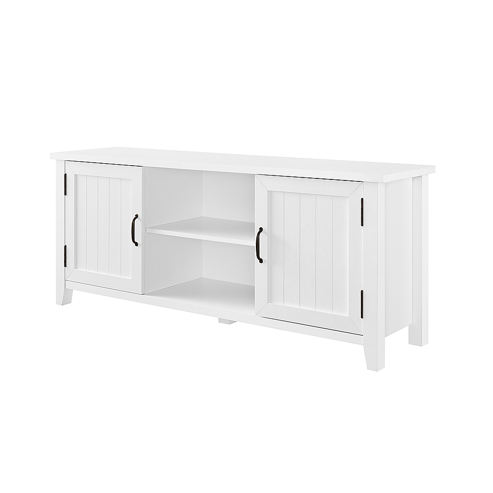 Left View: Walker Edison - Modern Farmhouse TV Stand for Most TVs Up to 64" - Solid White