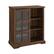 Left. Walker Edison - Bar Cabinet with Sliding Glass Door - Dark Walnut.