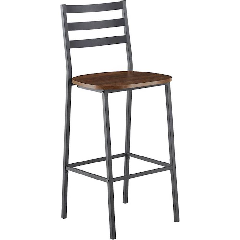 Left View: Noble House - Sunapee Wooden Barstool (Set of 2) - Grey