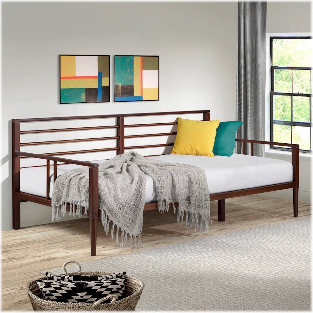 Best Buy Walker Edison MidCentury Modern 42" TwinSize Spindle Bed