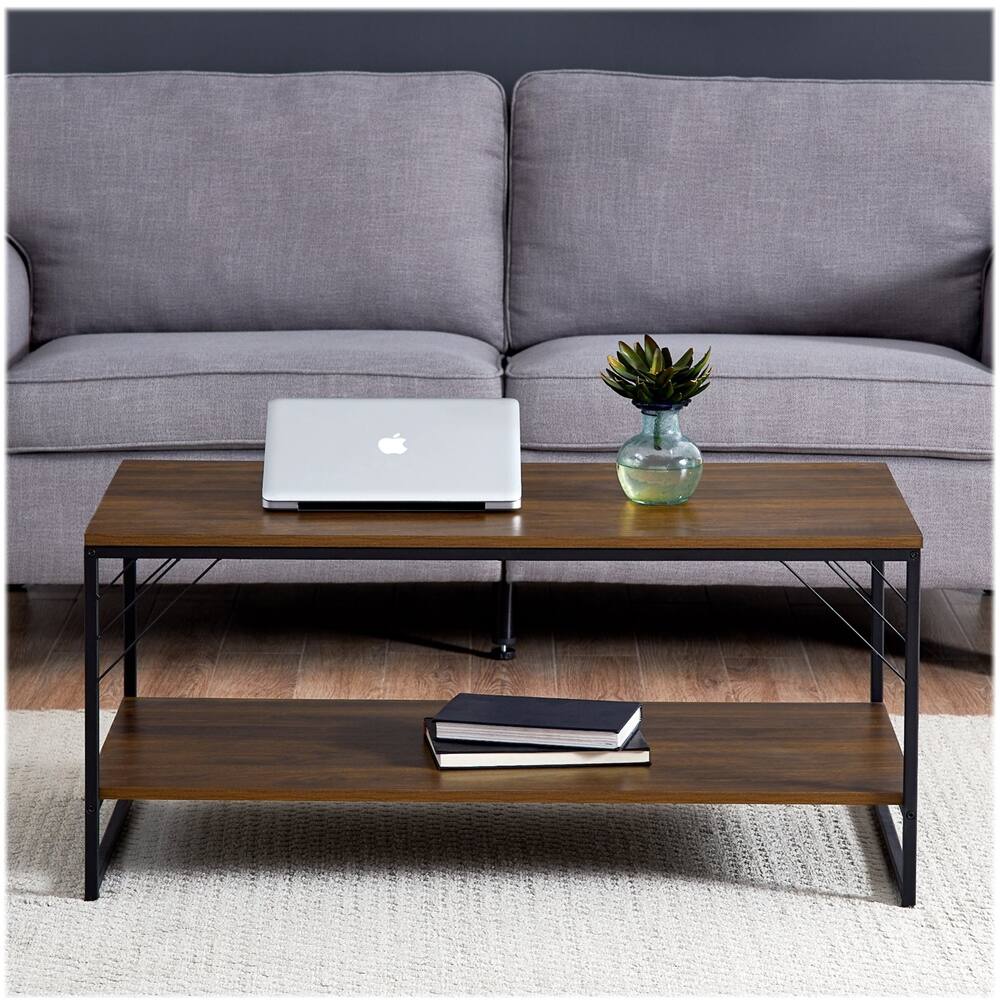 Best Buy Walker Edison Industrial Metal Accent Coffee Table Dark