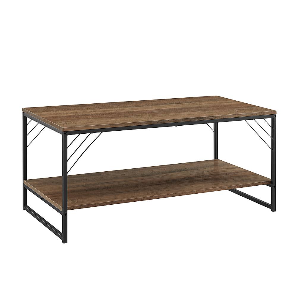 Angle View: Walker Edison - Industrial Metal Accent Coffee Table - Reclaimed Barnwood