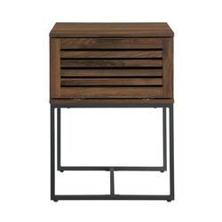 Walker Edison - Modern Slat Door Side Table - Dark Walnut - Front_Zoom