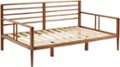 Angle Zoom. Walker Edison - Mid-Century Modern 42" Twin-Size Spindle Bed - Caramel.