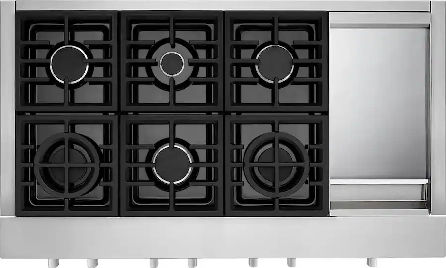 48 In Cooktop KitchenAid 48 in. Wide 6 burners Commercial Style Built In Gas Cooktop ...