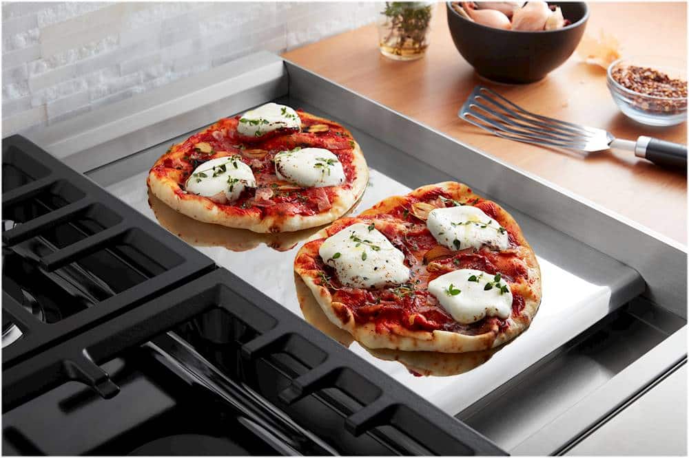 Alt View 14. KitchenAid - Commercial-Style 48'' Built-In Gas Cooktop with 6 Burners and Griddle - Stainless steel.