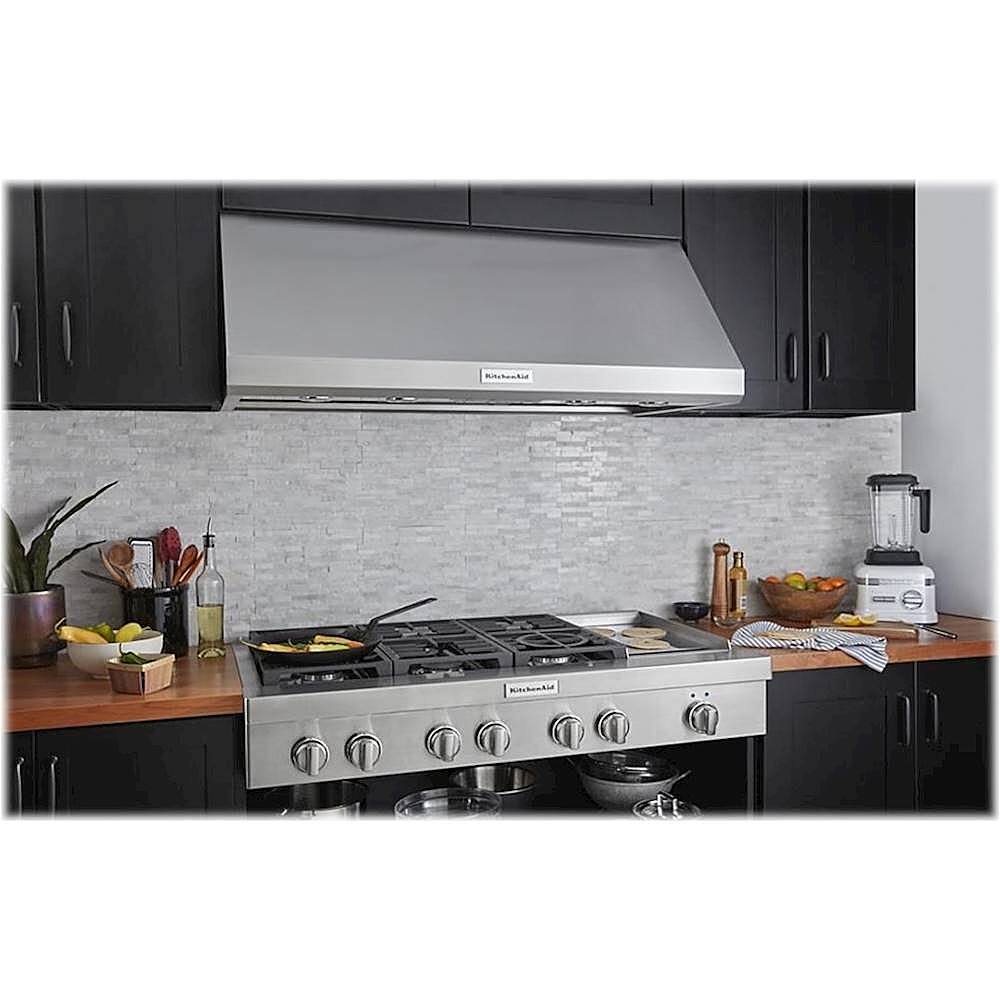 Alt View 16. KitchenAid - 48" Externally Vented Range Hood - Stainless steel.