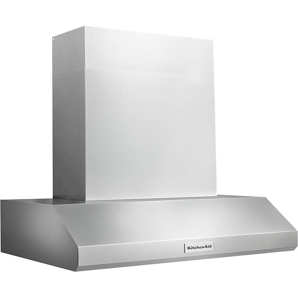 Angle View: KitchenAid - 36" Externally Vented Range Hood - Stainless steel