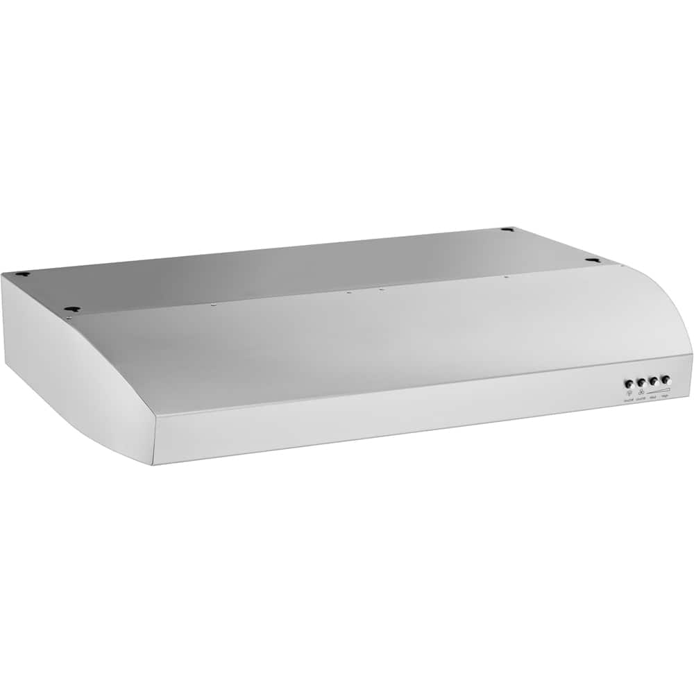 Left View: Whirlpool - Gold 30" Convertible Range Hood - Stainless steel