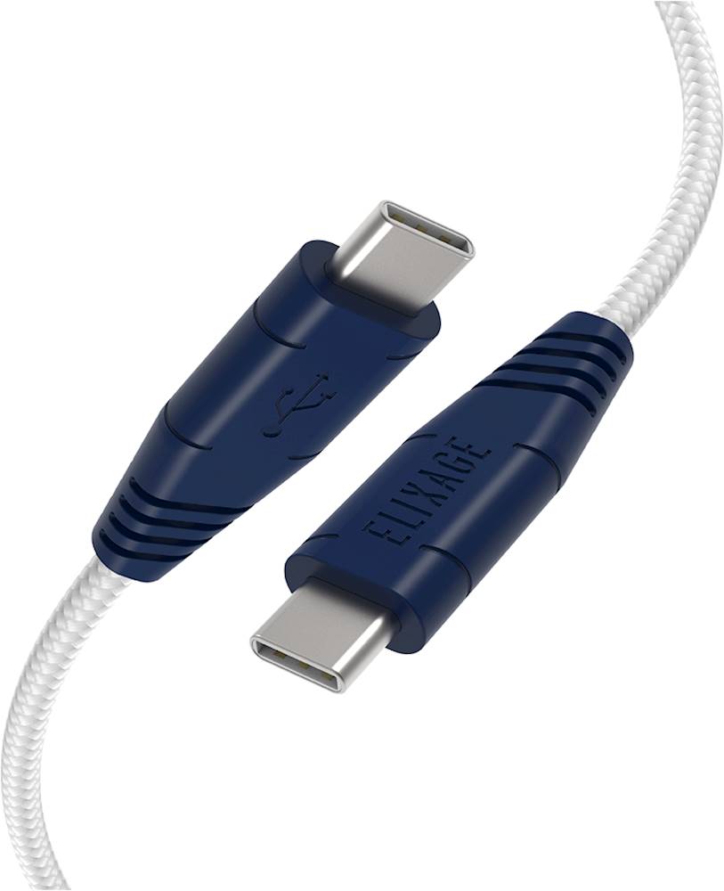 Angle View: Elixage - 6' Power Adapter - Blue