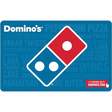 Front. Domino's - $20 Gift Card.