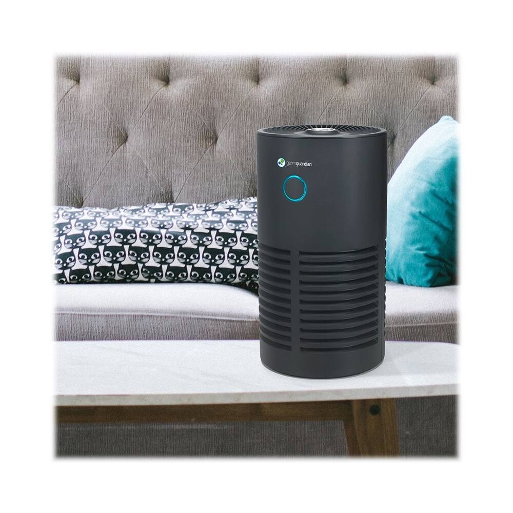 Alt View 12. GermGuardian - 15-inch Air Purifier with 360-Degree True HEPA Pure Filter and UV-C Light for 150 Sq. Ft Rooms - Black.
