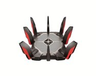 Front Zoom. TP-Link - Archer AX11000 Tri-Band Wi-Fi 6 Router - Black/Red.