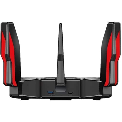 Alt View 11. TP-Link - Archer AX11000 Tri-Band Wi-Fi 6 Router - Black/Red.