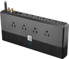 Rocketfish™ - 12-Outlet/2-USB Component Surge Protector - Black - Front_Zoom