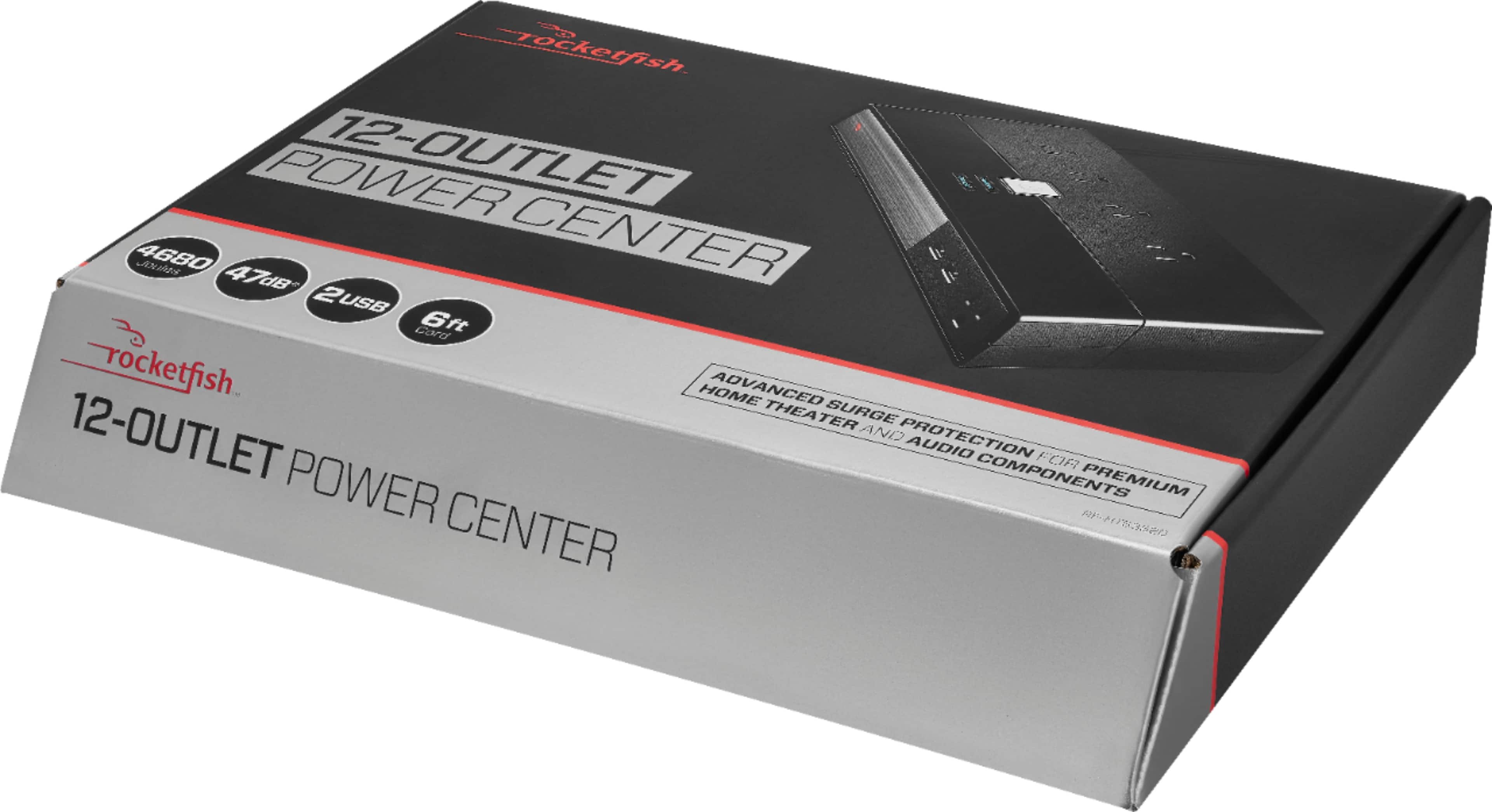 Alt View 15. Rocketfish™ - 12 Outlet/2 USB Component 4680 Joules Surge Protector - Black.