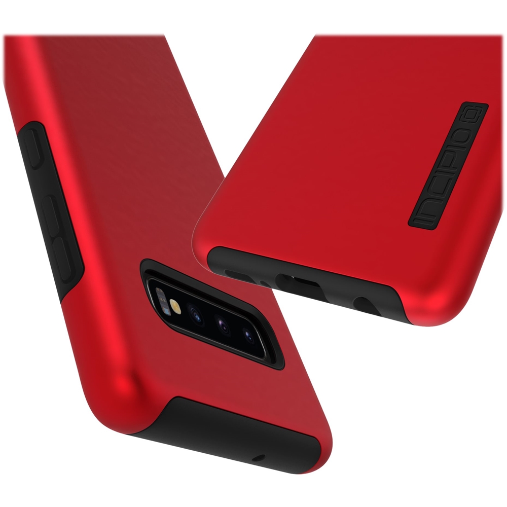 Angle View: Incipio - DualPro Case for Samsung Galaxy S10+ - Black/Iridescent Red