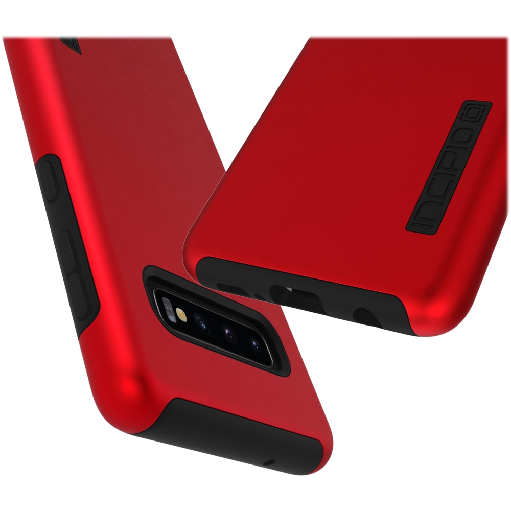Angle View: Incipio - DualPro Case for Samsung Galaxy S10 - Black/Iridescent Red