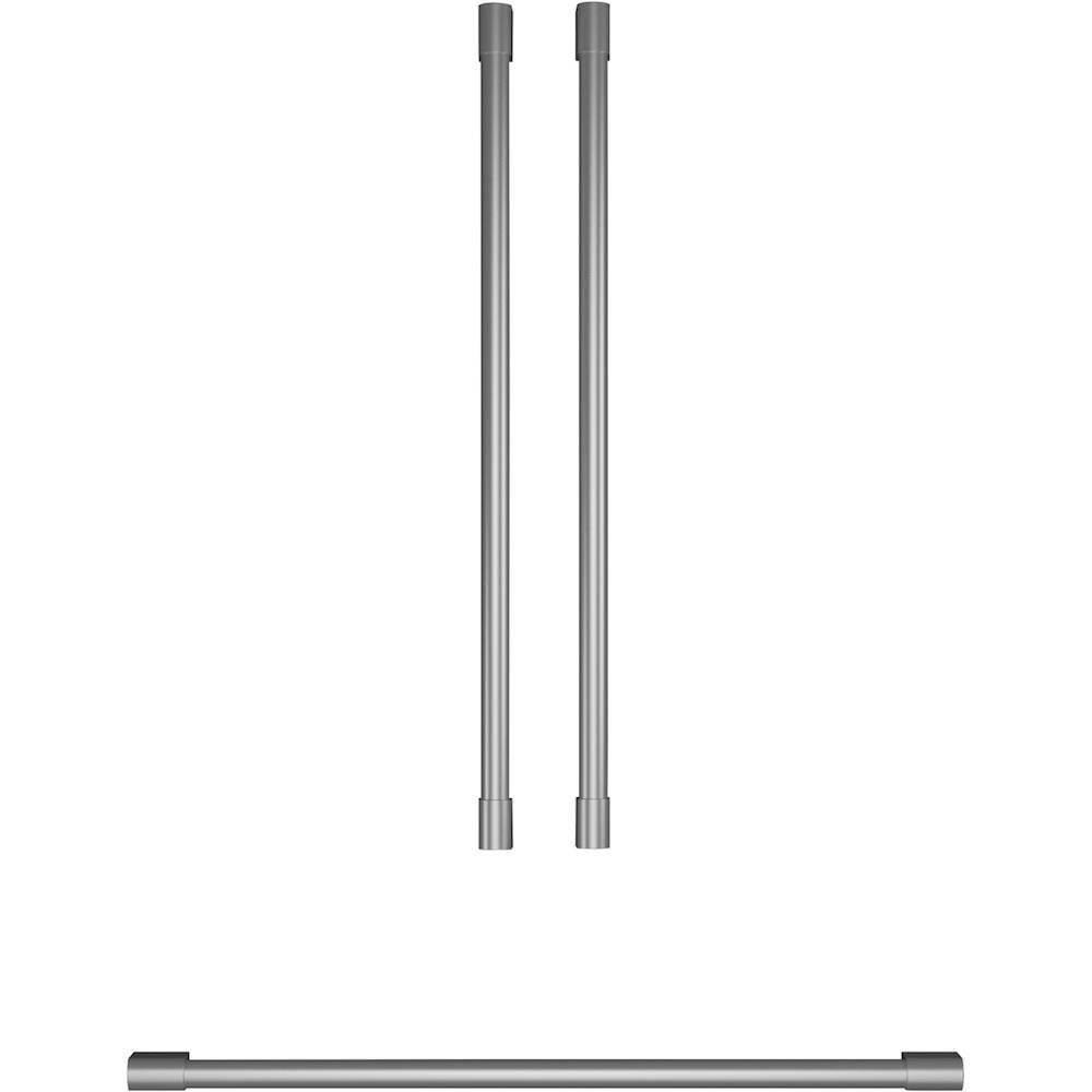 Front. Monogram - Statement Handle Kit for Select Monogram French Door Refrigerators - Silver.