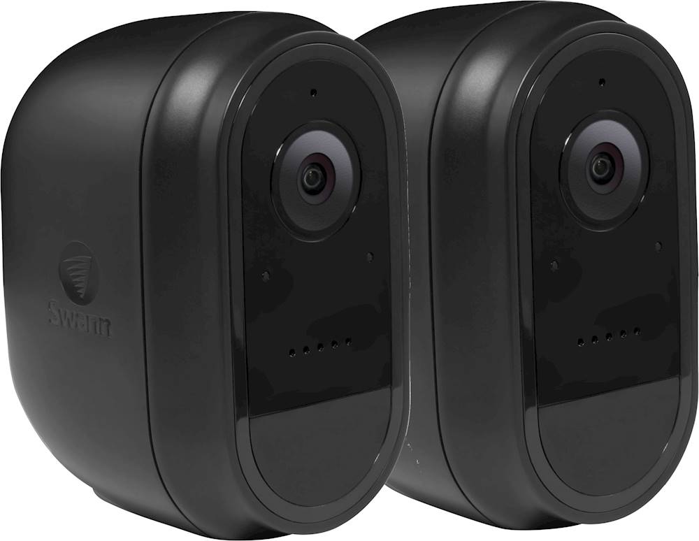 Angle View: Swann - Indoor/Outdoor 1080p Wi-Fi Wire-Free Surveillance Camera - Black