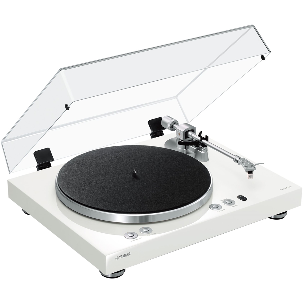 Left View: Yamaha - MusicCast Bluetooth Stereo Turntable - White