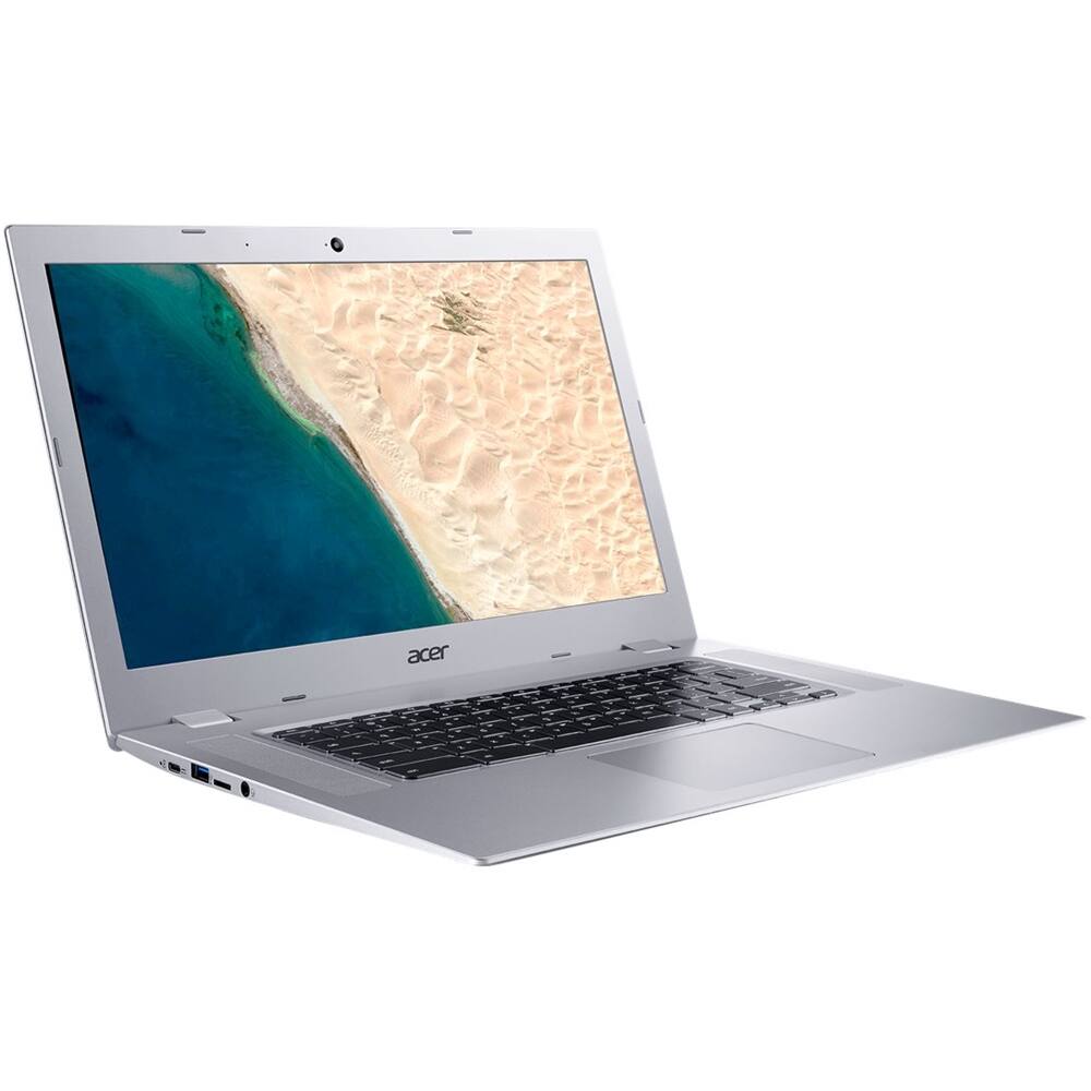 Left View: Lenovo - IdeaPad 3 CB 14IGL05 14" Chromebook - Intel Celeron - 4GB Memory - 32GB eMMC Flash Memory - Platinum Gray