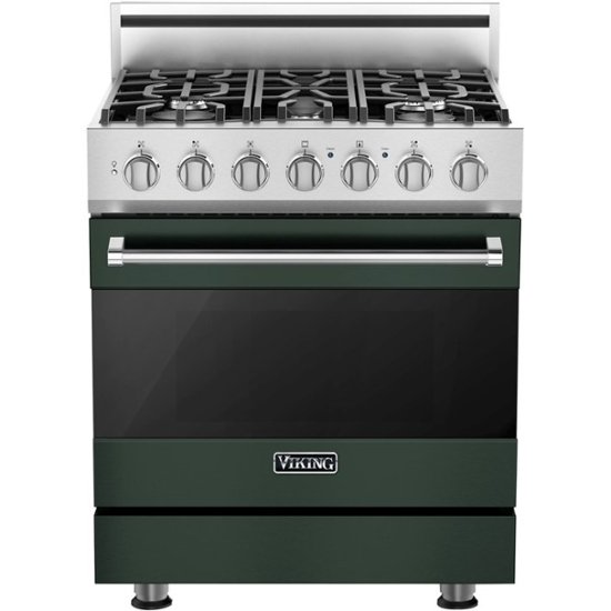Viking – 3 Series 4.0 Cu. Ft. Freestanding Gas Convection Range with Self-Cleaning – Blackforest Green