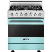 Viking - 3 Series 4.0 Cu. Ft. Freestanding Gas Convection Range with Self-Cleaning - Bywater Blue - Front_Zoom
