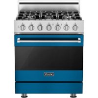 Viking - 3 Series 4.7 Cu. Ft. Self-Cleaning Freestanding Dual Fuel Convection Range - Alluvial Blue - Front_Zoom