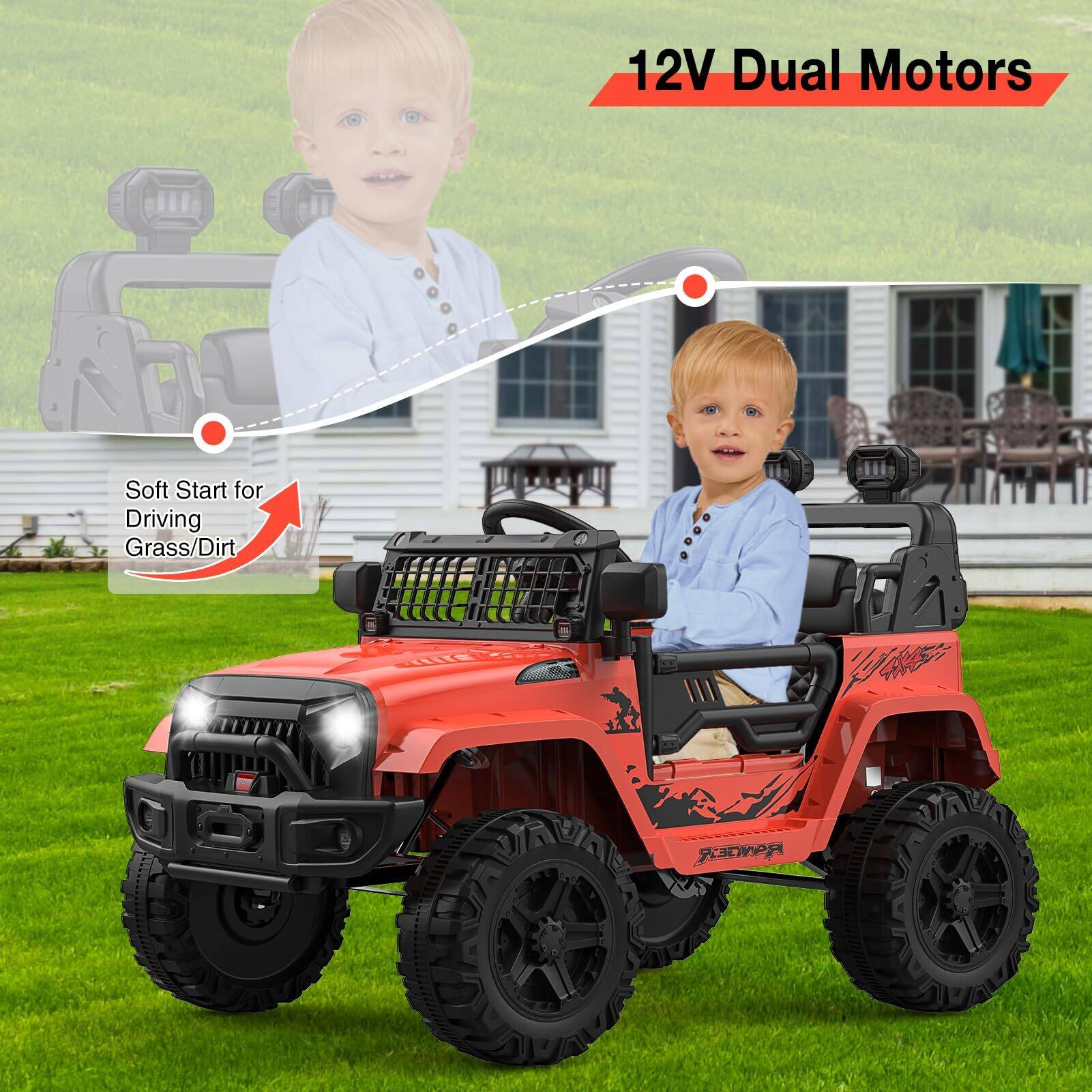 12V Dual Motors

Soft Start for Driving Grass/Dirt