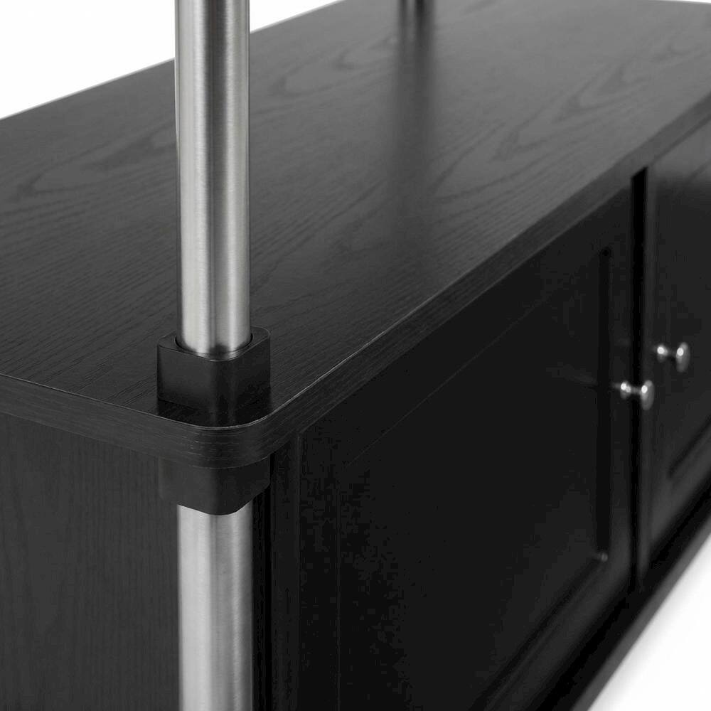 Angle. FurniFact - TV stand in sleek design with ample storage and modern look - Black.