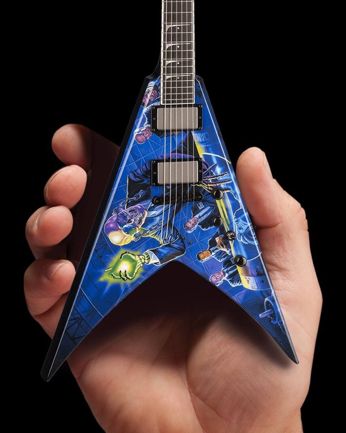 Alt View 2. Axe Heaven - Axe Heaven -Dave Mustaine - Dave Mustaine Megadeth Signature V Rust In Peace Mini Guitar Replica - Collectibles - Multicolor.