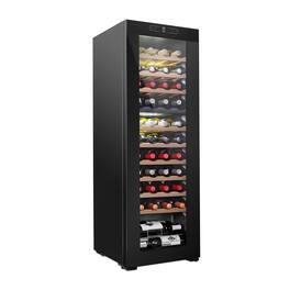 Schmecke - 44 Bottle Freestanding Wine Refrigerator, Dual Zone Wine Fridge with Anti-UV Glass - Black