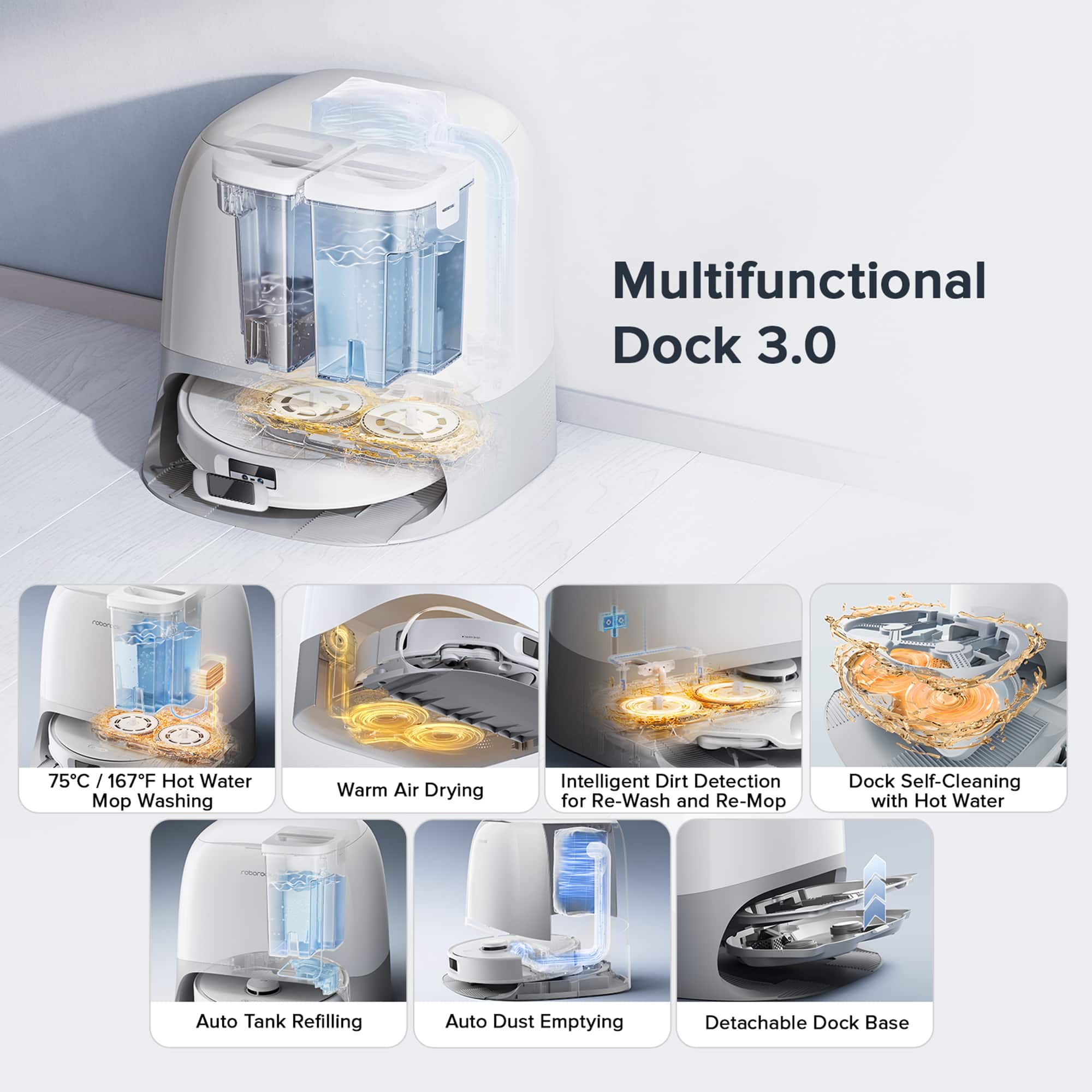 Roborock Qrevo Curv 5A1 Robot Vacuum and Mop, Effortless, Hygienic