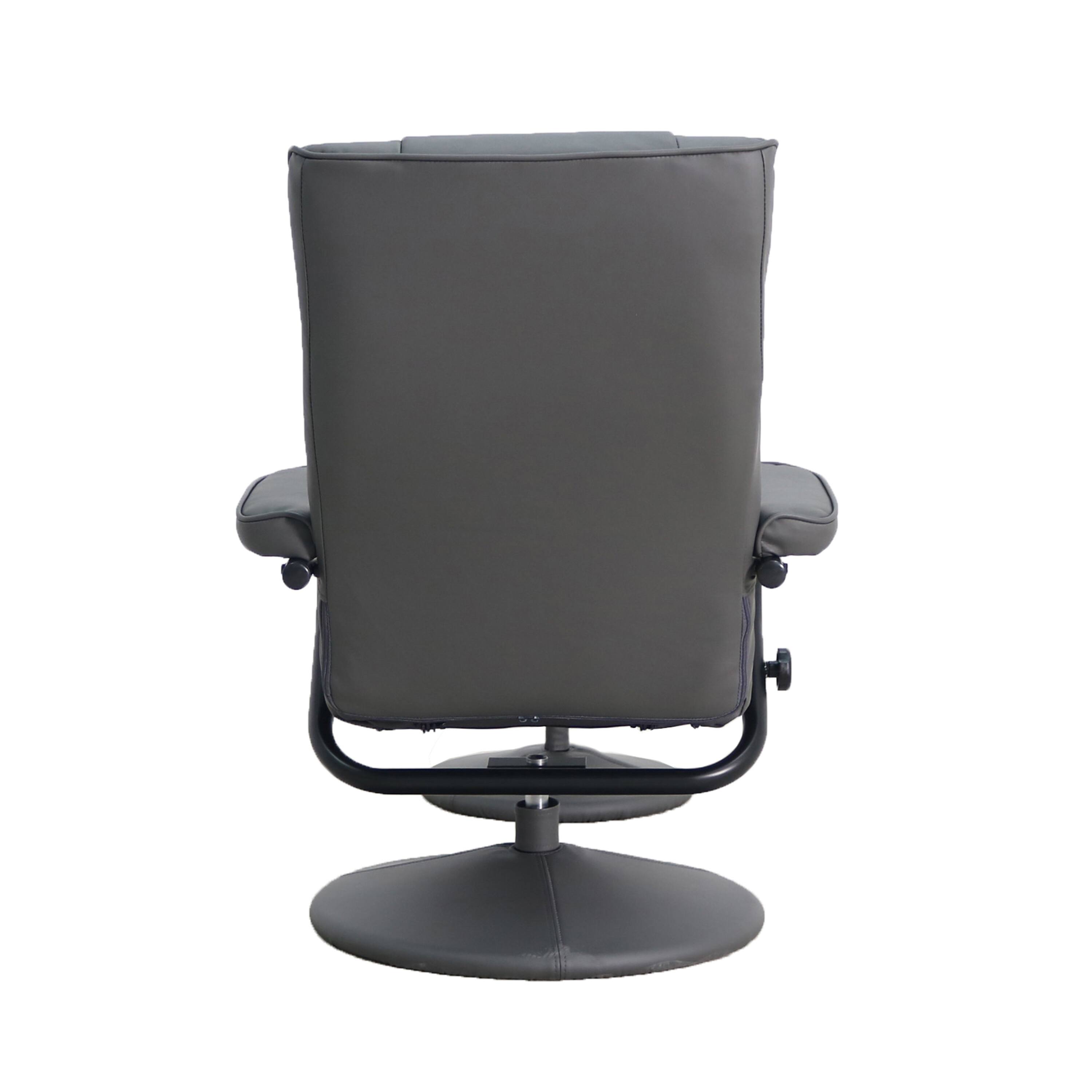Alt View 7. Emma + Oliver - Contemporary Multi-Position Recliner & Ottoman w/ Wrapped Base - Gray.