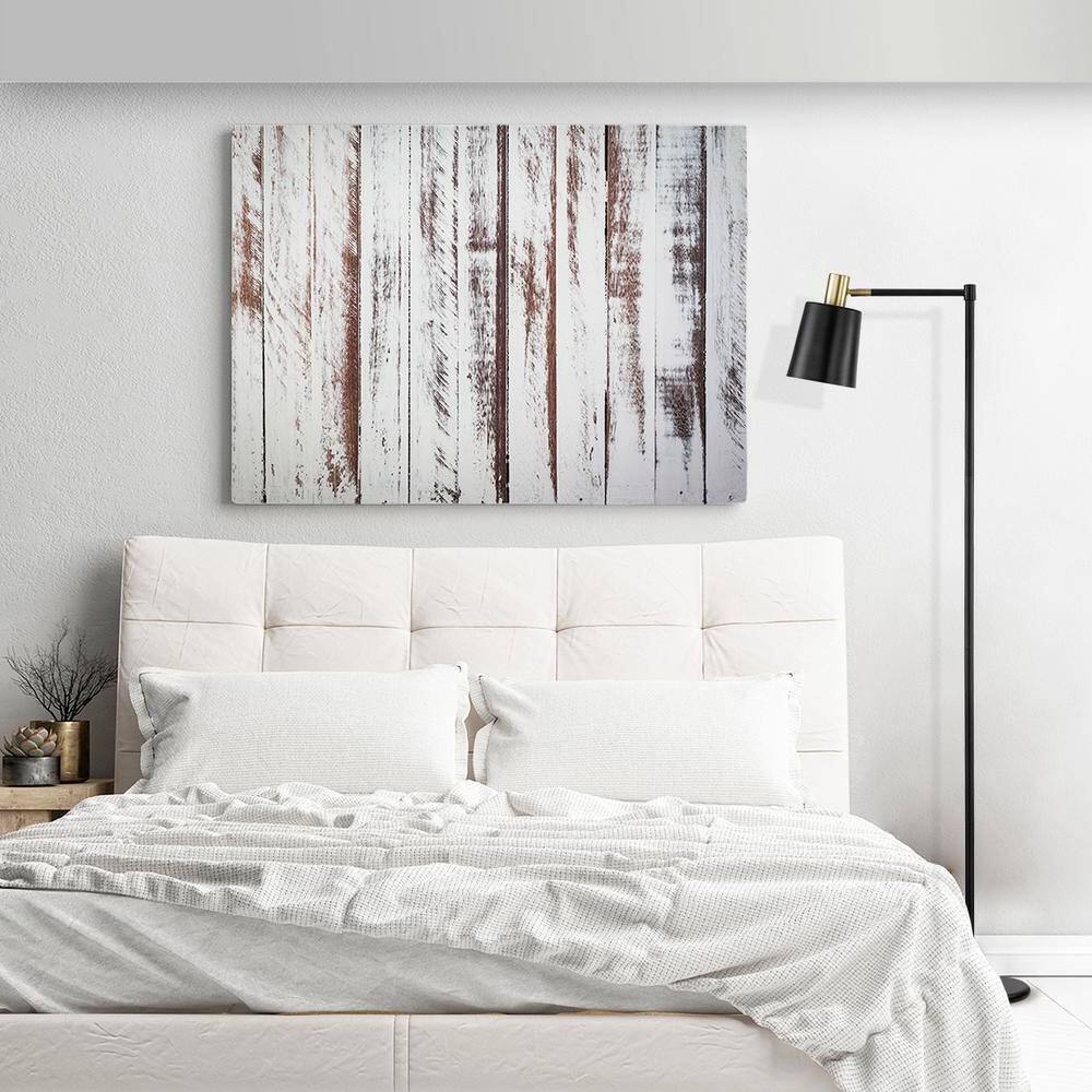 Left. Hivvago - 60-inch Industrial Modern Black Metal Floor Lamp with Gold Accents - Black.