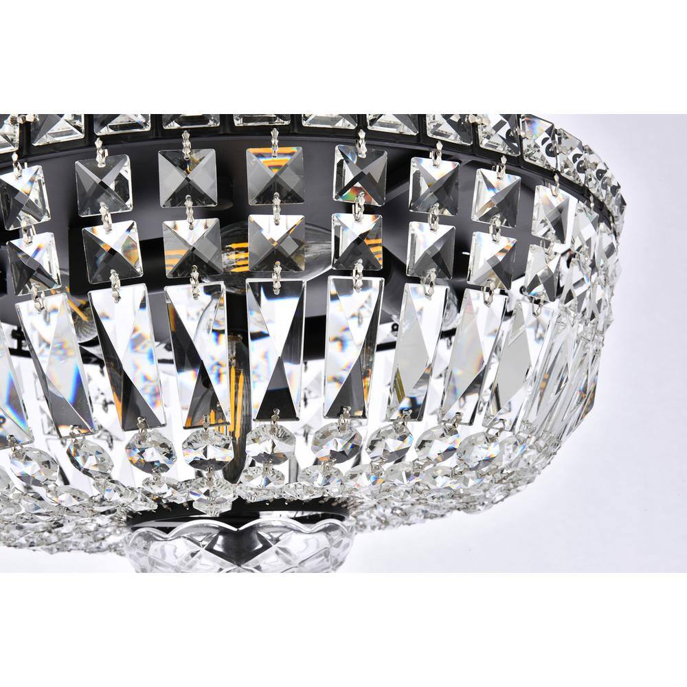 Alt View 1. Elegant Lighting - Tranquil 16 inch black flush mount - Black And Clear.