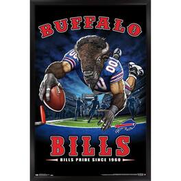 Trends International - Buffalo Bills 24.25'' x 35.75'' Framed Mascot Endzone Poster - Multicolor