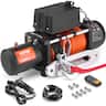 VEVOR - Electric Winch, 13,500 lb, 12V DC Truck Winch with Φ3/8 in x 80 ft Synthetic Rope Aluminum Fairlead - Black