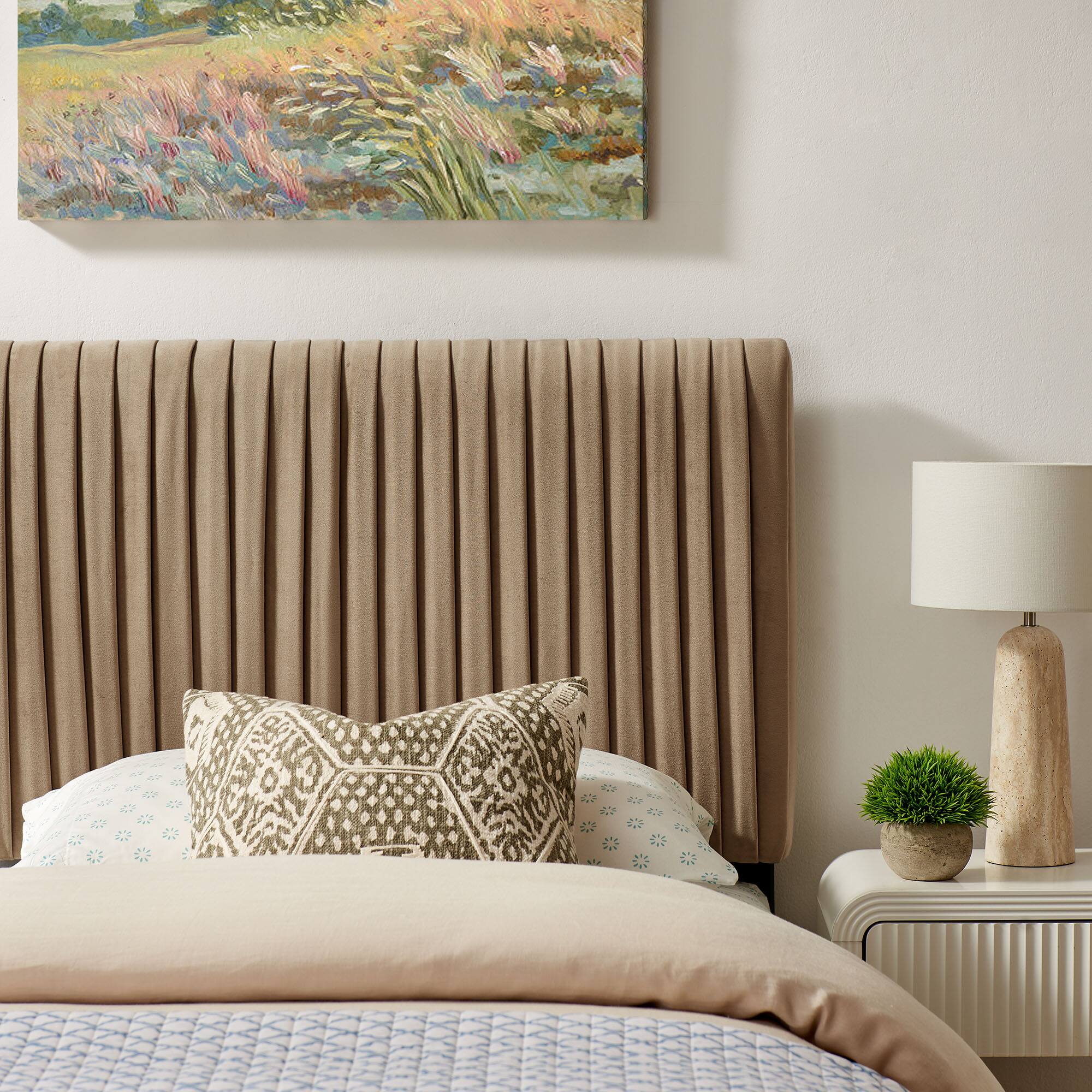 Alt View 1. Modway - Eloise Upholstered Headboard by Modway - Taupe.