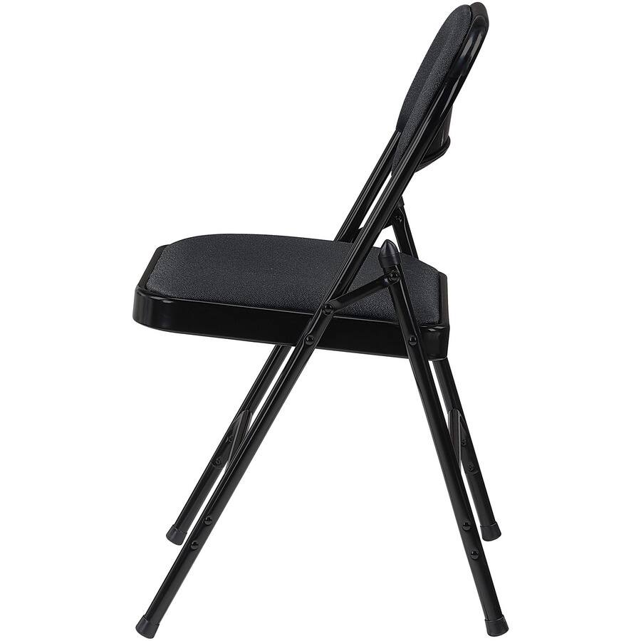 Left. Lorell - Lorell Padded Folding Chairs Black Seat Color Steel Material 4 / Carton - Black.